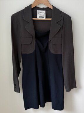 MOSCHINO Cheap and Chic - Vintage Trompe L'oeil Blazer Shift Mini Dress